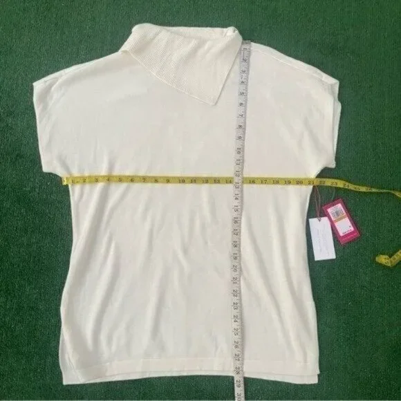 Vince Camuto Ivory Short Sleeve Knit Sweater Top Size S - Picture 9 of 12